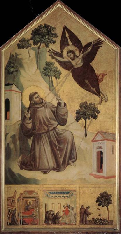 GIOTTO di Bondone Assisi Saint - Francois accept the stigma Norge oil painting art